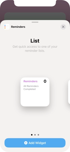 Slide your finger right or left on the screen to select the required widget size. Slide your finger right or left on the screen to select the required widget size.