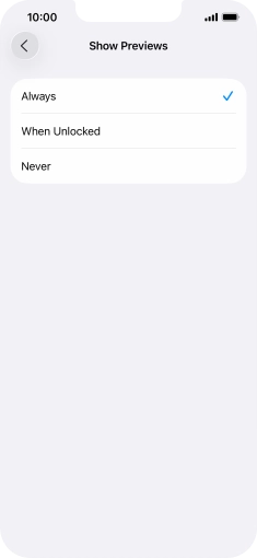 To select notification preview on the lock screen, press Always. To select notification preview on the lock screen, press Always.