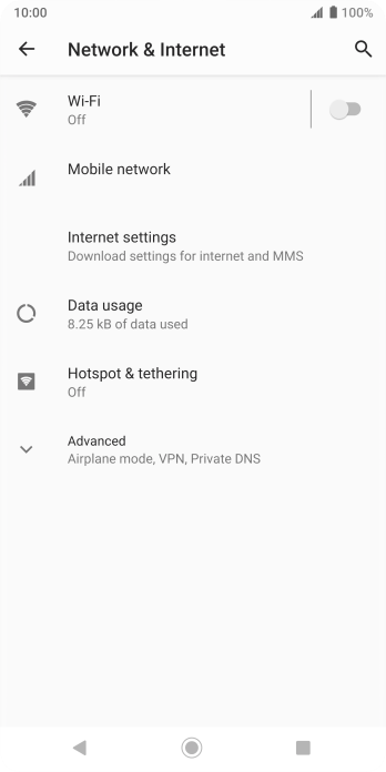 Press Mobile network. Press Mobile network.