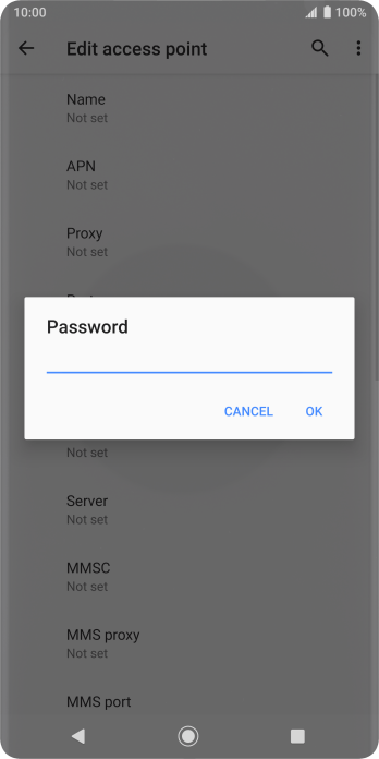 Key in secure and press OK. Key in secure and press OK.