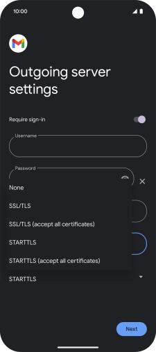 Press SSL/TLS. Press SSL/TLS.