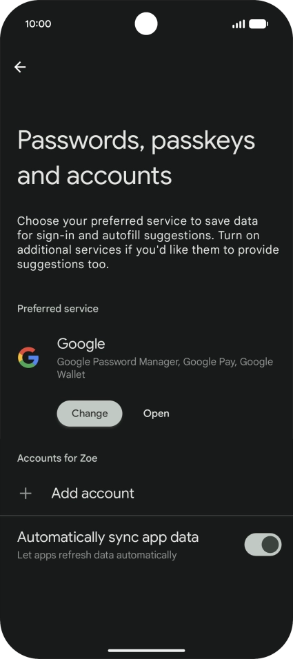 Press Add account. Press Add account.