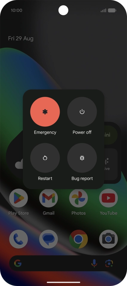 Press Power off. Press Power off.