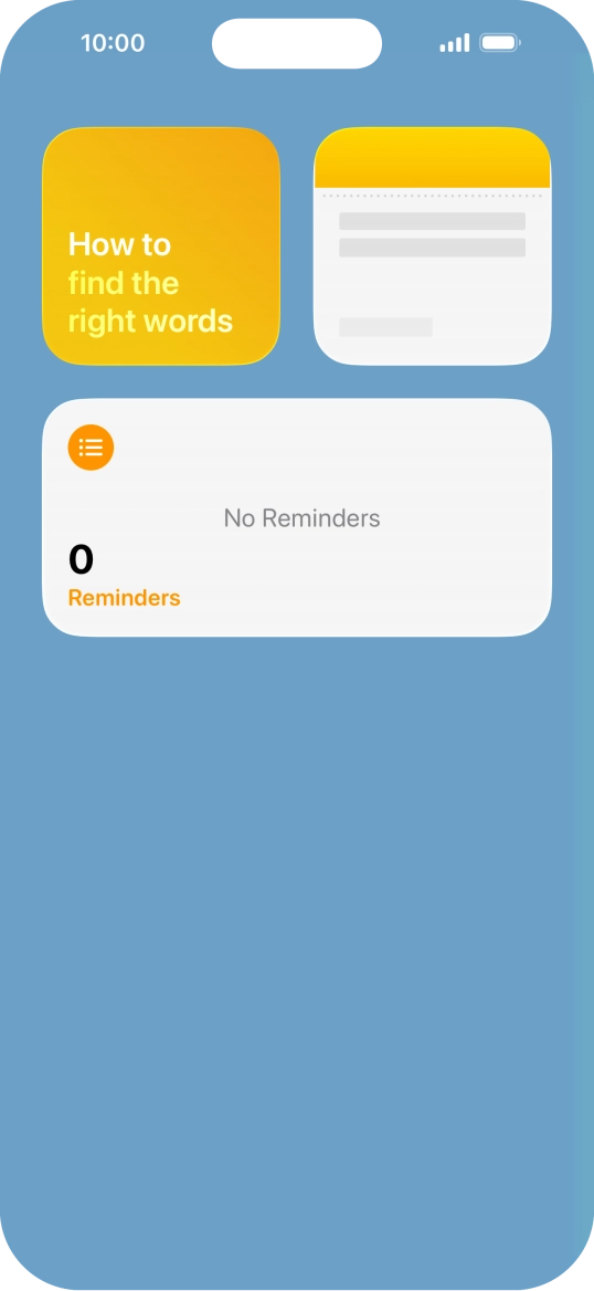 Slide your finger up or down on the screen to see more widgets. Slide your finger up or down on the screen to see more widgets.
