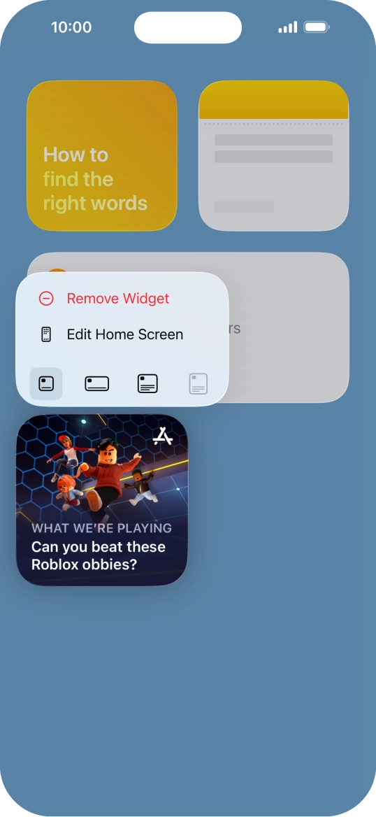 Press Remove Widget. Press Remove Widget.