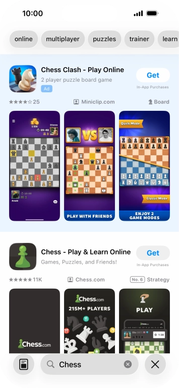 Press the required app. Press the required app.