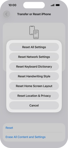 Press Reset Network Settings. Press Reset Network Settings.