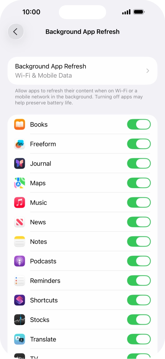 Press Background App Refresh. Press Background App Refresh.