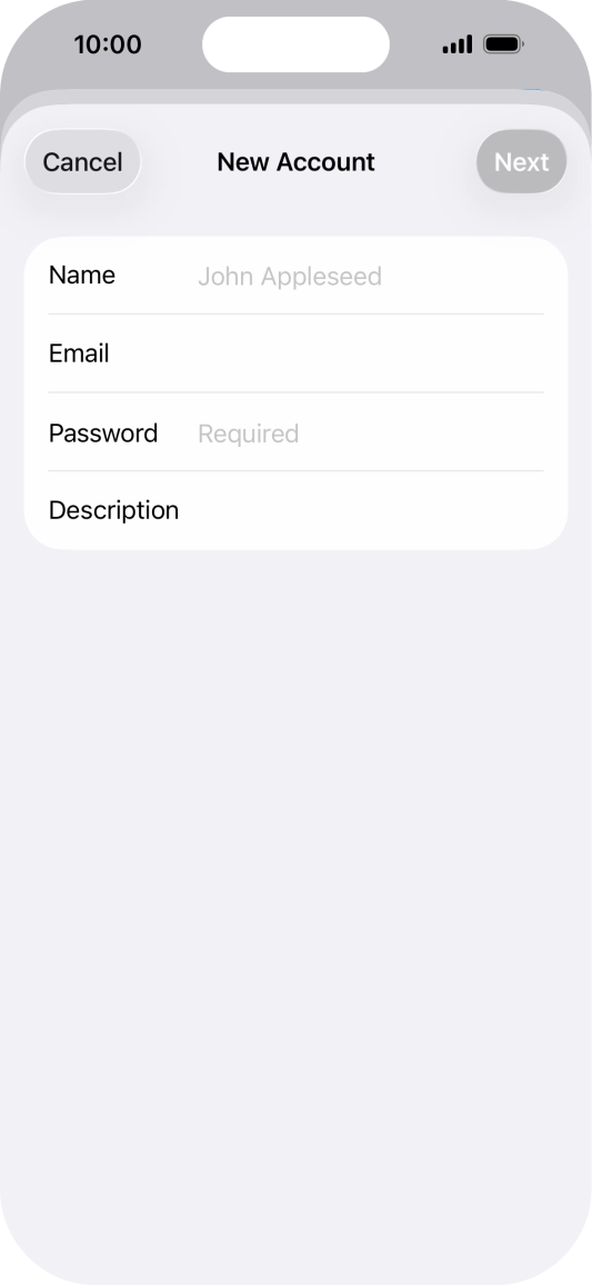 Press Name and key in the required sender name. Press Name and key in the required sender name.
