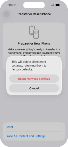 Press Reset Network Settings. Press Reset Network Settings.