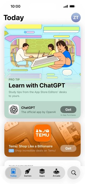 Press the search icon. Press the search icon.