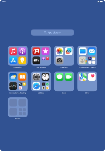 Press the required app. Press the required app.