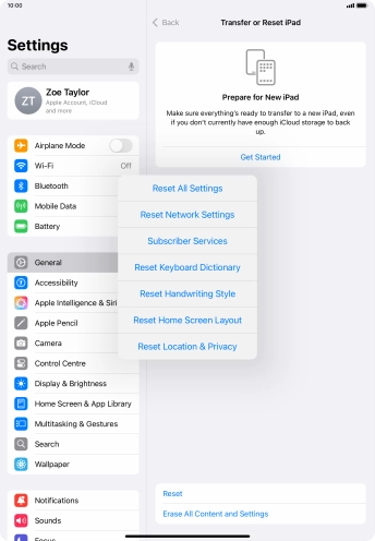 Press Reset All Settings. Press Reset All Settings.