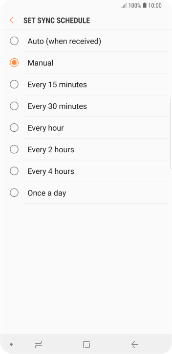 Press the required setting. Press the required setting.