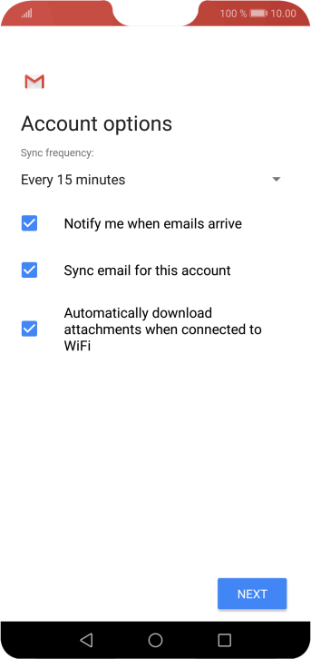 If this screen is displayed, you email account has been recognised and set up automatically. Follow the instructions on the screen to key in more information and finish setting up your phone. If this screen is displayed, you email account has been recognised and set up automatically. Follow the instructions on the screen to key in more information and finish setting up your phone.