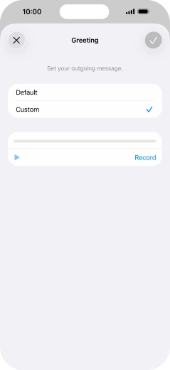 Press Record to start recording a personal greeting. Press Record to start recording a personal greeting.