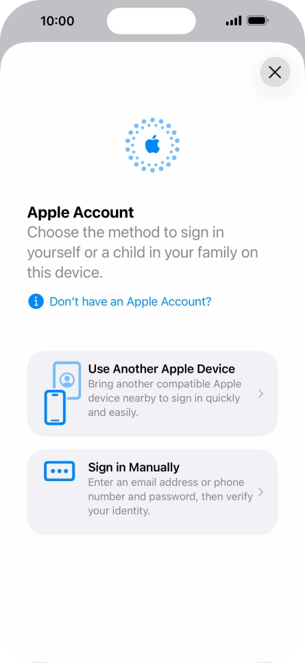 Press Sign in Manually. Press Sign in Manually.