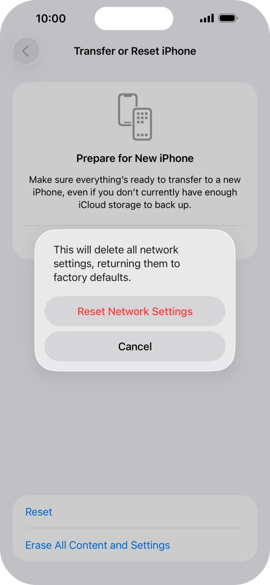 Press Reset Network Settings. Press Reset Network Settings.