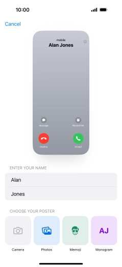 Press the required category and follow the instructions on the screen to select and save the required picture to your Contact Poster. Press the required category and follow the instructions on the screen to select and save the required picture to your Contact Poster.