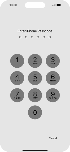 Use the phone lock code you created. Use the phone lock code you created.