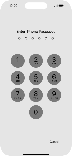 Use the phone lock code you created. Use the phone lock code you created.
