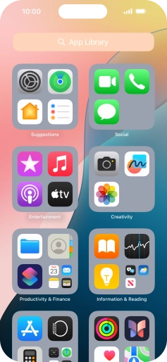 Press the required app. Press the required app.