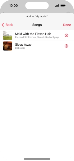 Go to the required category and press the add icon next to the required audio file. Go to the required category and press the add icon next to the required audio file.
