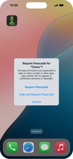 Press Require Passcode. Press Require Passcode.