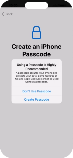 If you turn off the function, press Don't Use Passcode. If you turn off the function, press Don't Use Passcode.