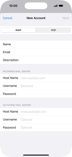 Press IMAP. Press IMAP.