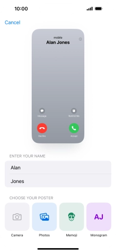Press the required category and follow the instructions on the screen to select and save the required picture to your Contact Poster. Press the required category and follow the instructions on the screen to select and save the required picture to your Contact Poster.