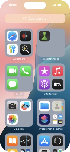 Press the required app. Press the required app.