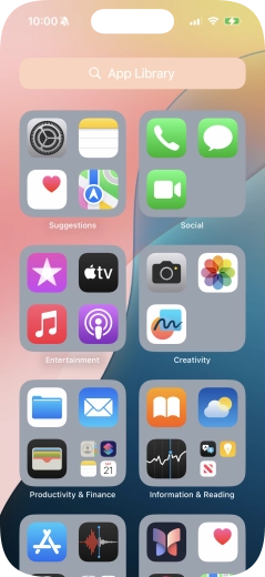 Press the required app. Press the required app.