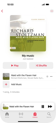 Press the song title. Press the song title.
