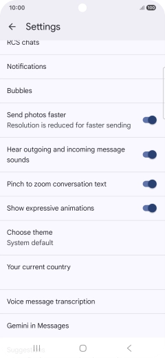 Press Gemini in Messages. Press Gemini in Messages.