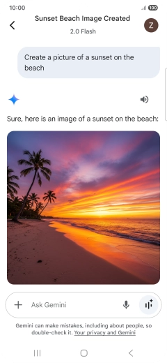 You can also ask Gemini to generate a picture based on your description. You can also ask Gemini to generate a picture based on your description.