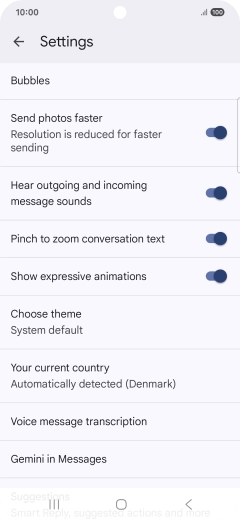 Press Gemini in Messages. Press Gemini in Messages.
