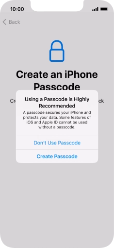 If you turn off the function, press Don't Use Passcode. If you turn off the function, press Don't Use Passcode.