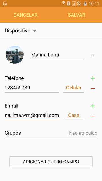 Pressione a lista suspensa ao lado do número do endereço de e-mail. Pressione a lista suspensa ao lado do número do endereço de e-mail.