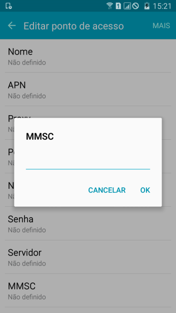 Digite http://mms.tim.br e pressione OK. Digite http://mms.tim.br e pressione OK.