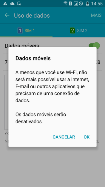 Se você desativar a função, deve pressionar OK. Se você desativar a função, deve pressionar OK.