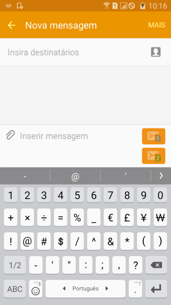 Pressione os números ou caracteres desejados. Pressione os números ou caracteres desejados.