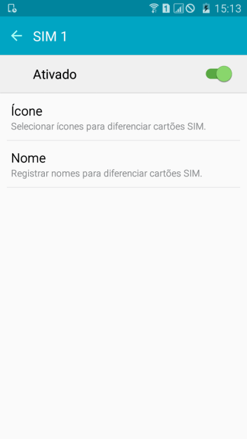 Pressione o indicador para ativar ou desativar o chip. Pressione o indicador para ativar ou desativar o chip.