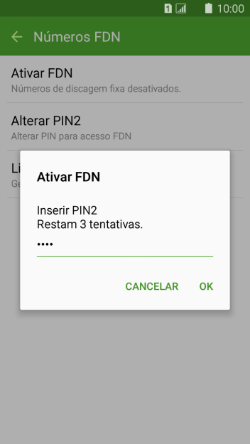 Digite o código PIN2, e pressione OK. Digite o código PIN2, e pressione OK.