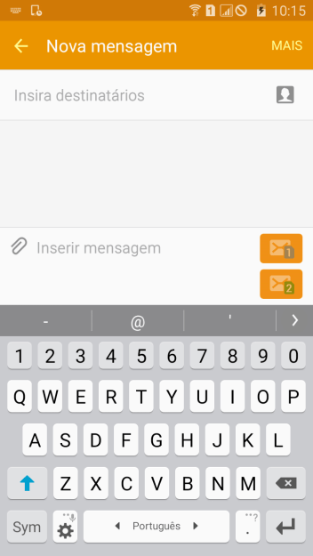Abra uma nota, mensagem ou e-mail, para que o teclado fique visível na tela, e o celular pronto para a digitação. Abra uma nota, mensagem ou e-mail, para que o teclado fique visível na tela, e o celular pronto para a digitação.