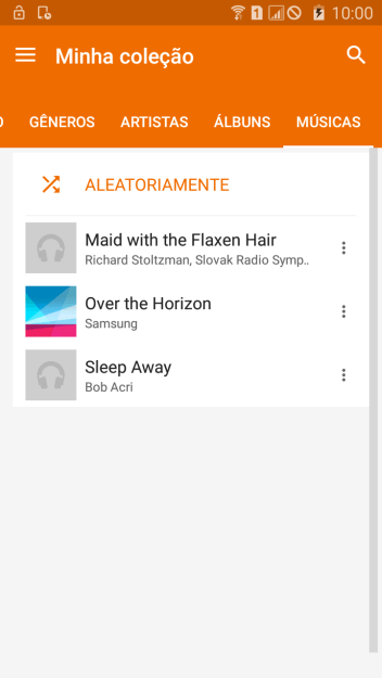 Pressione o arquivo de música desejado. Pressione o arquivo de música desejado.