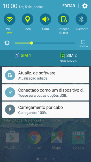 Pressione o ícone de configurações. Pressione o ícone de configurações.