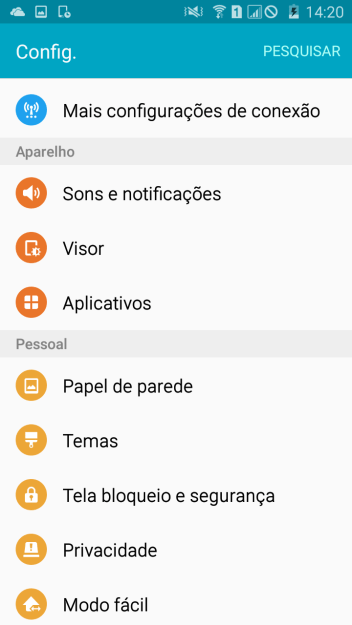 Pressione Sons e notificações. Pressione Sons e notificações.