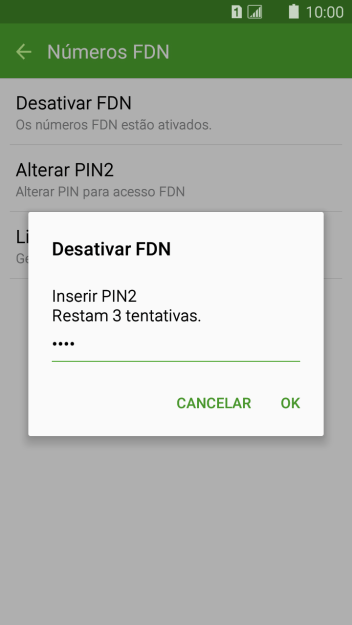 Digite o código PIN2, e pressione OK. Digite o código PIN2, e pressione OK.