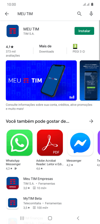 Pressione MEU TIM. Pressione MEU TIM.